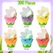 300pcs Flower Cupcake Liners – Easter & Spring Baking Cups, Muffin Wrappers for Cupcakes, Chocolate, Candy, Party Treats, 6 Styles for Birthday, Baby Shower, and Holiday Celebrations